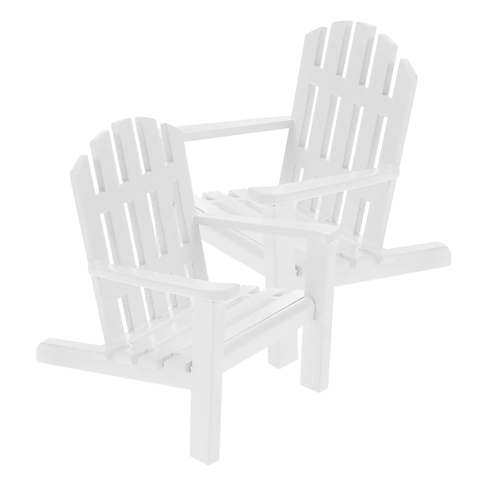 

2 Pcs Miniature Chair House Decor Scene Model Wood for Crafts Tiny Furniture Sunbath Cake