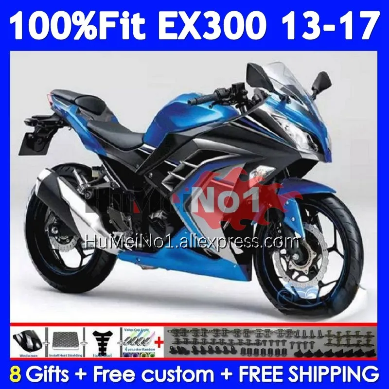 Fairing For KAWASAKI NINJA ZX3R EX 300 R 300R CC 2013 2014 2015 2016 2017 234No.32 EX300R EX300 13 14 Blue silvery 15 16 17 Body