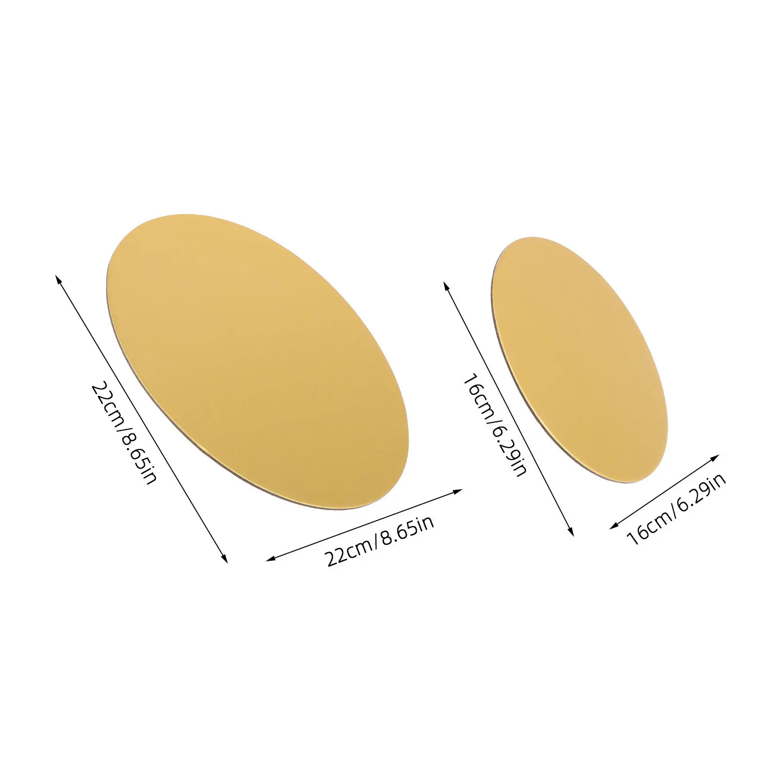8 Stück Bretter, rund, verdickt, goldfarben, Kuchenbasis für 15,2 cm, 20,3 cm Kuchen, antihaftbeschichtet, Backdisplay, Kuchenhalter für Hochzeiten, Geburtstage