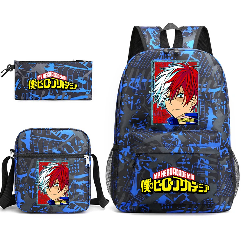 

My Hero Academia Kids Bookbag Set 3Pcs with Tote Bag and Pencil Case Casual Backpack for Elementary Middle School Students