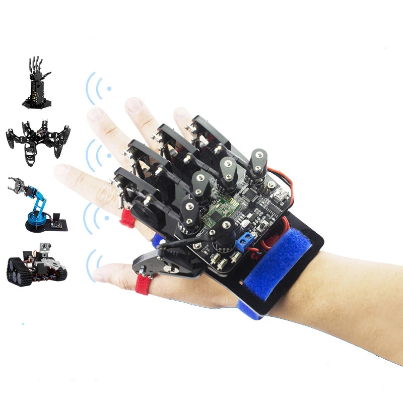 Stem DIY RC Robot Hand Wearable Mechanical Glove Wireless Somatosensory Controller Educational DIY Robot for Programmable Robot