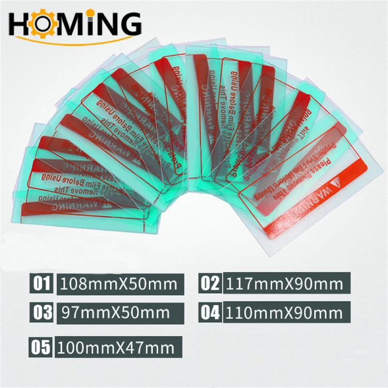 Plaque de protection transparente en polycarbonate pour masques de soudage, couvercle d'objectif de casque de soudage, film de feuille pour assombrissement automatique, 116x90x1mm