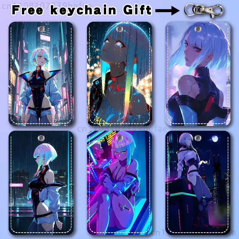 

Брелок-держатель Lucy C-Cyberpunk E-Edgerunners для банковских, деловых, рабочих и студенческих карт, защитный чехол для проездных билетов