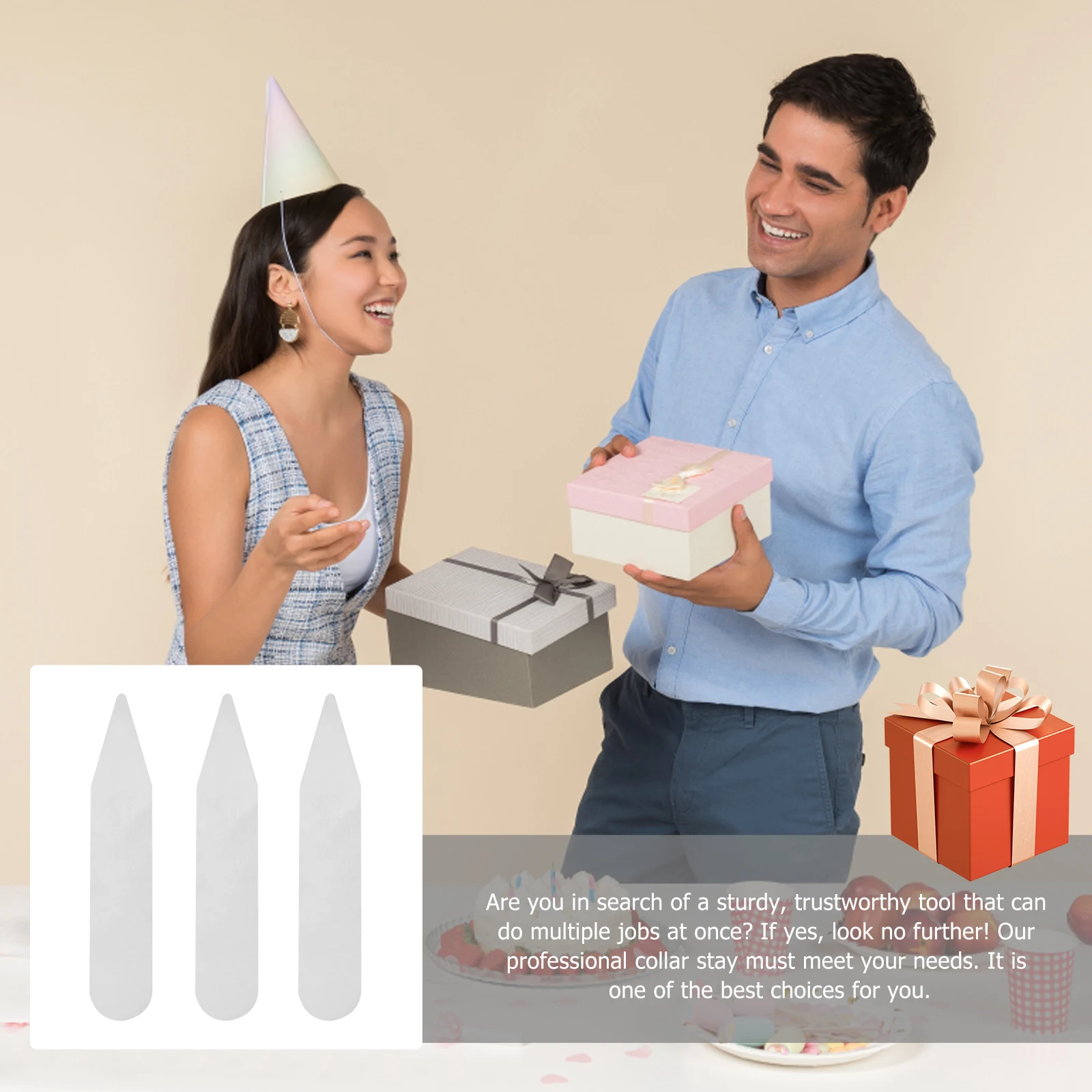 Collier Transparent de qualité Pet, 300 pièces, matériau Durable et réutilisable, Support de col de chemise, accessoires à usage quotidien