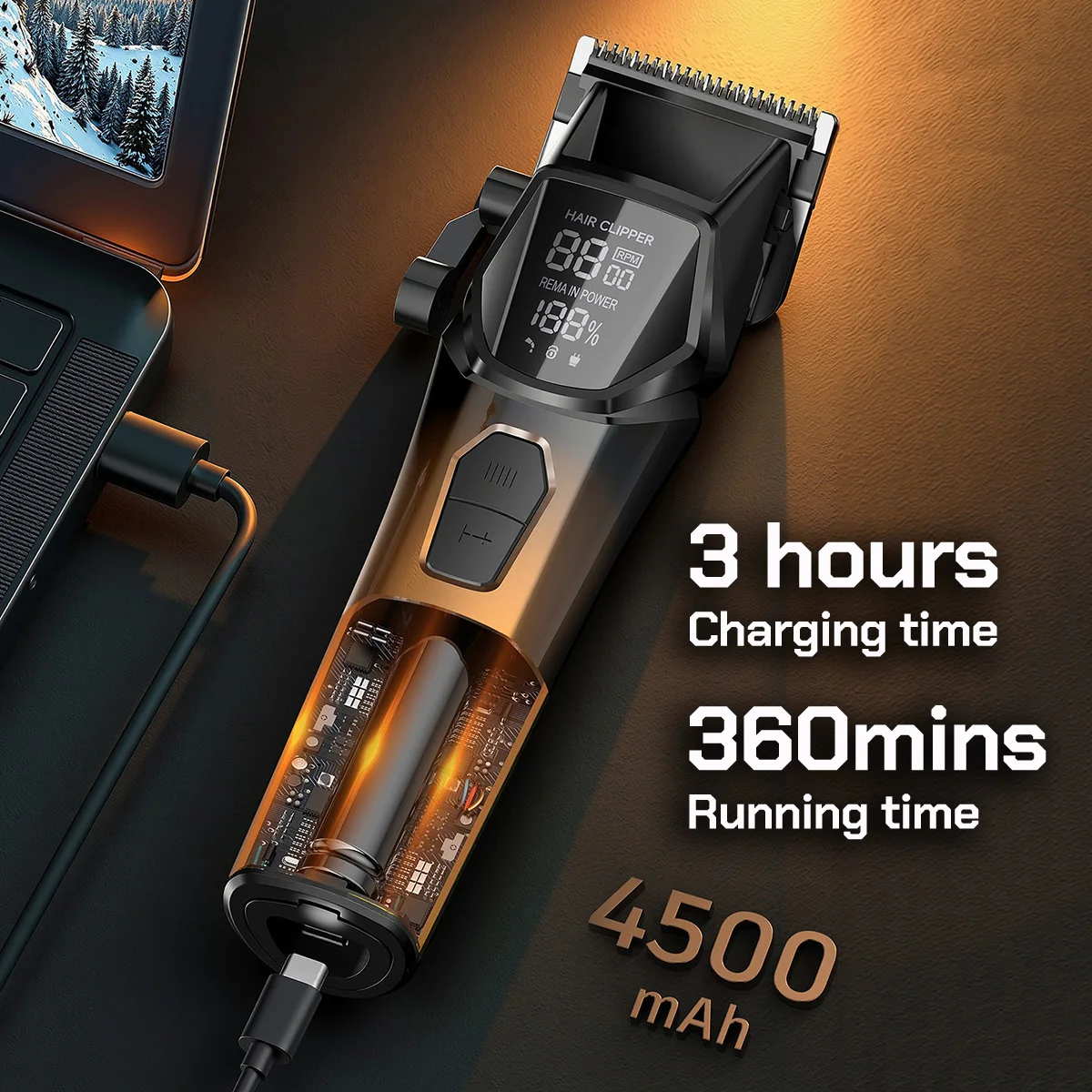 ماكينة قص الشعر الكهربائية الاحترافية BRD 9007 ماكينة تشذيب الشعر للرجال 9000 دورة في الدقيقة مع قاعدة DLC ماكينة حلاقة بشفرة تتلاشى 4500 مللي أمبير في الساعة #5