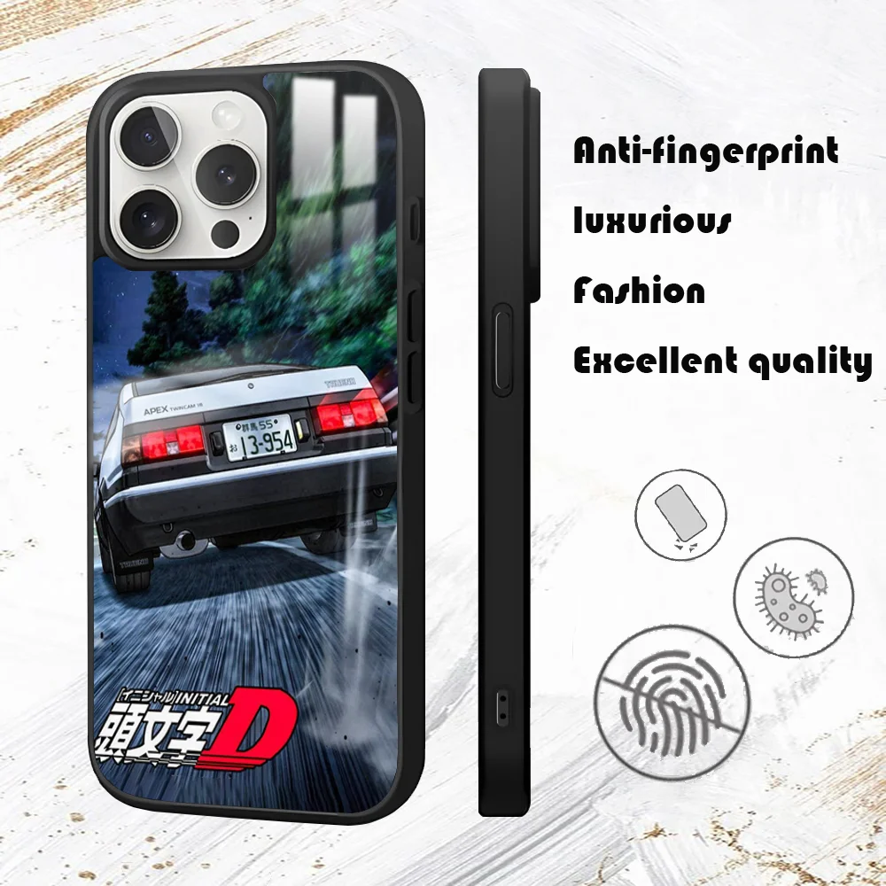 Anime Fujiwara Initial D-D Phone Case For iPhone 16 15 14 13 12 11 Pro Max Plus Mini PC Mirror Fashion  phone case