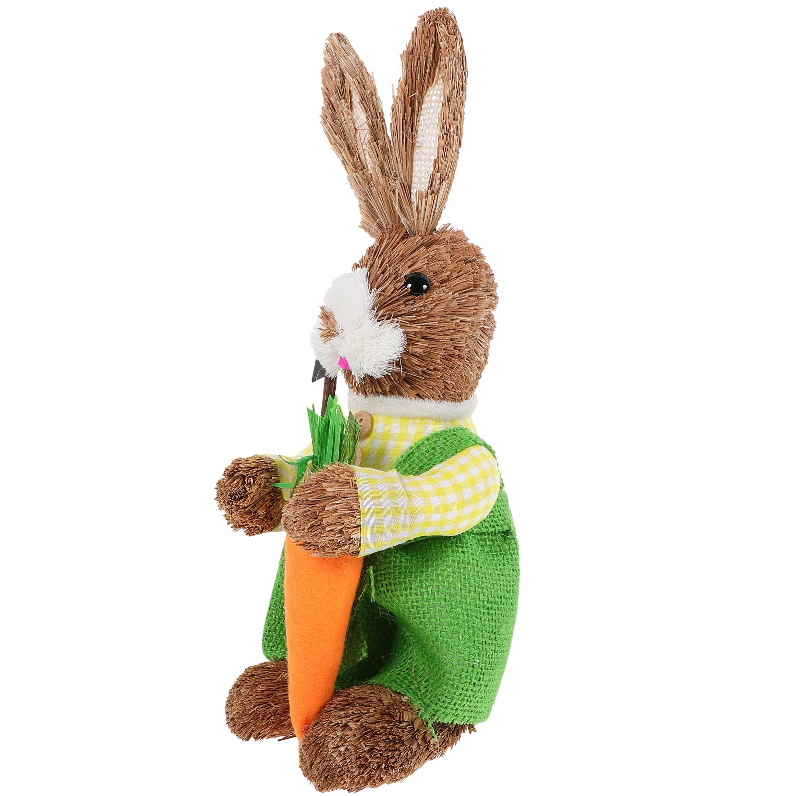 

Handwoven Straw Bunny Decor Easter Rabbit Craft Lightweight Desktop Decoration for Bookshelf Bedside Table Festive Holiday Home