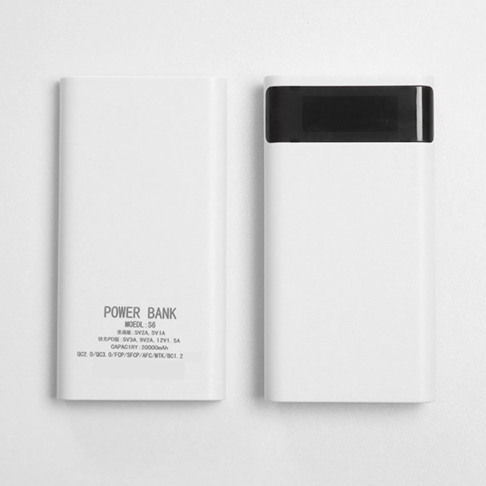 

AS95-18650Батарея Power Bank Box 18 Вт Быстрая зарядка ЖК-дисплей 20000 мАч Плата питания для 6X18650 Батарея DIY Powerbank Чехол