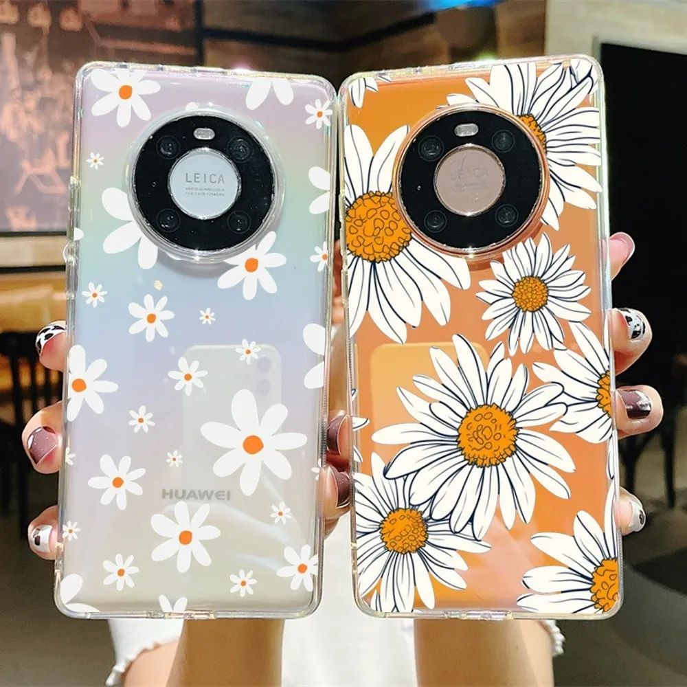 

Summer Daisy Flower Phone Case for Samsung S10 20 22 23 A10 40 for Xiaomi10 Note10 for Huawei P50 20 Honor60 70