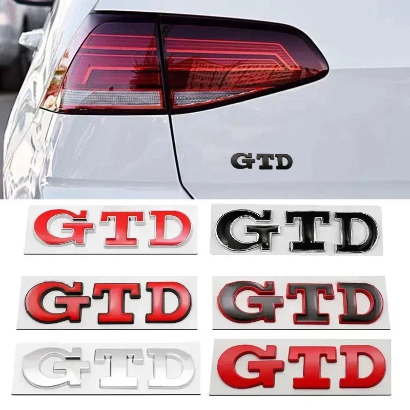 3D Metal GTD Logo Emblem Badge Car Front Grill Rear Trunk Sticker For Volkswagen VW POLO Golf 4 5 6 7 7 MK2 MK4 MK5 MK6 MK7 MK8