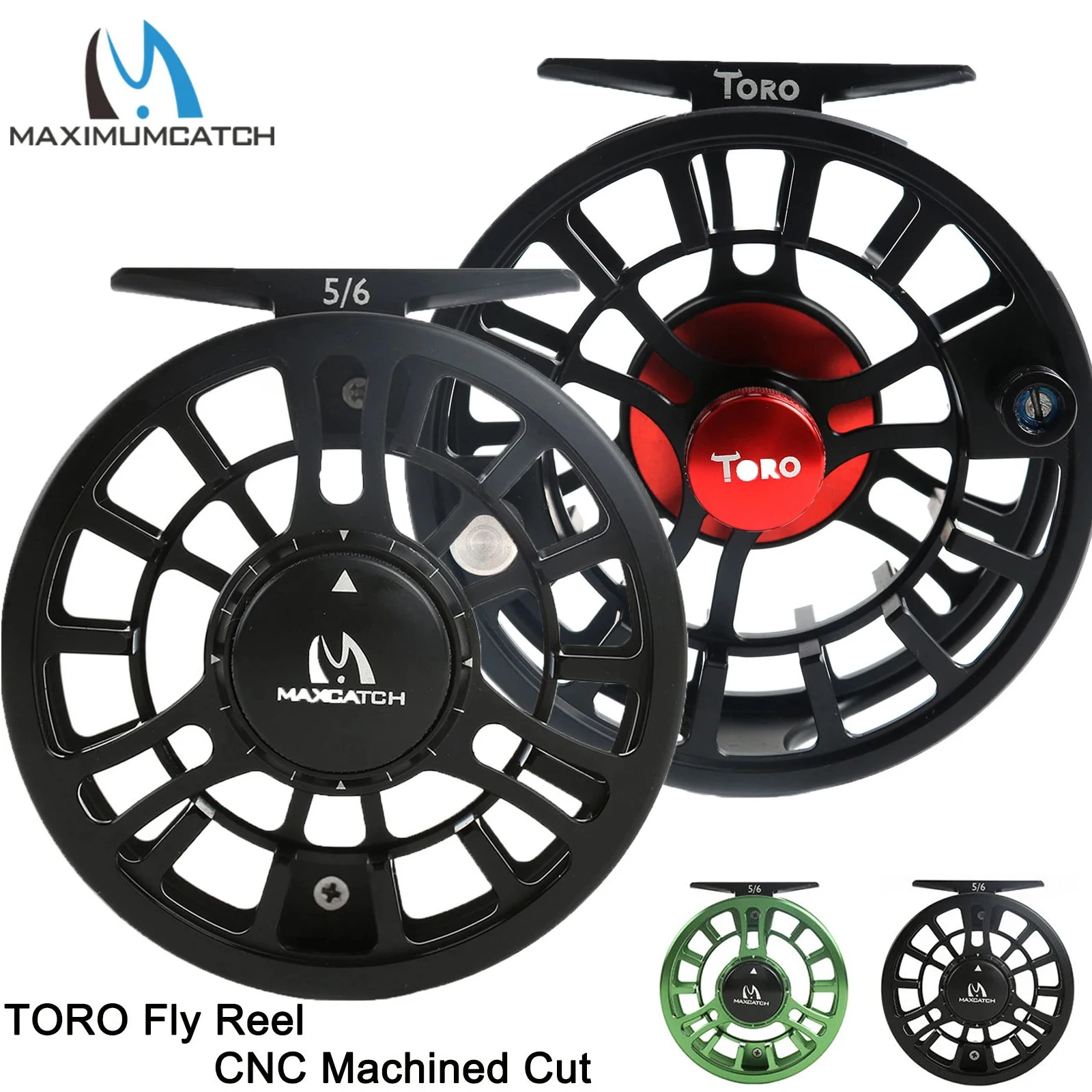 Maximumcatch Fly Reel Machined Aluminium Micro Adjusting Drag Large Arbor Fly Fishing Reel 3/4/5/6/7/8WT