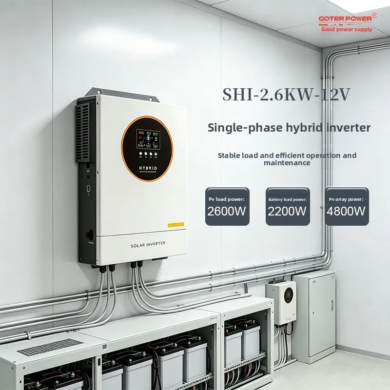 2600W Single Phase Hybrid Solar Inverter 220V PV Energy Storage Grid Tie Inverter for Home Use