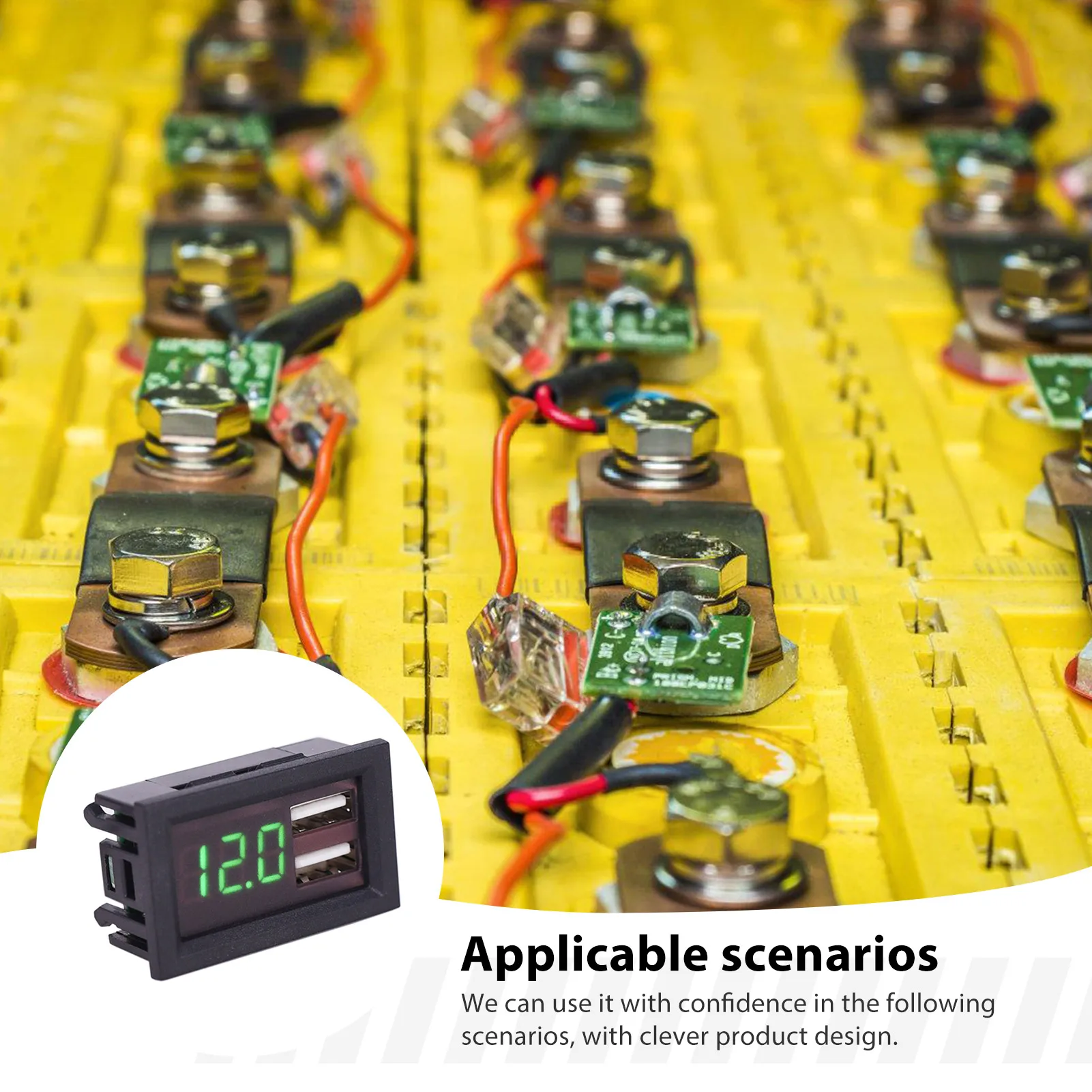 1pc USB Converter Module High-Efficiency Step Down for Lithium Battery Pack 12V 24V Car Power System Digital Voltmeter