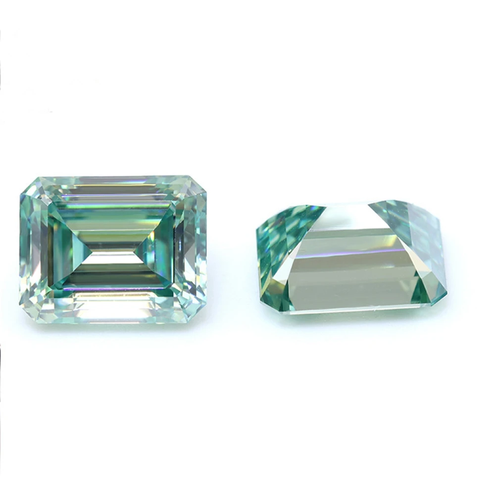 

1PC/Lot Loose Gemstone Emerald Cut Green VVS1 Moissanite For Fine Jewelry Making