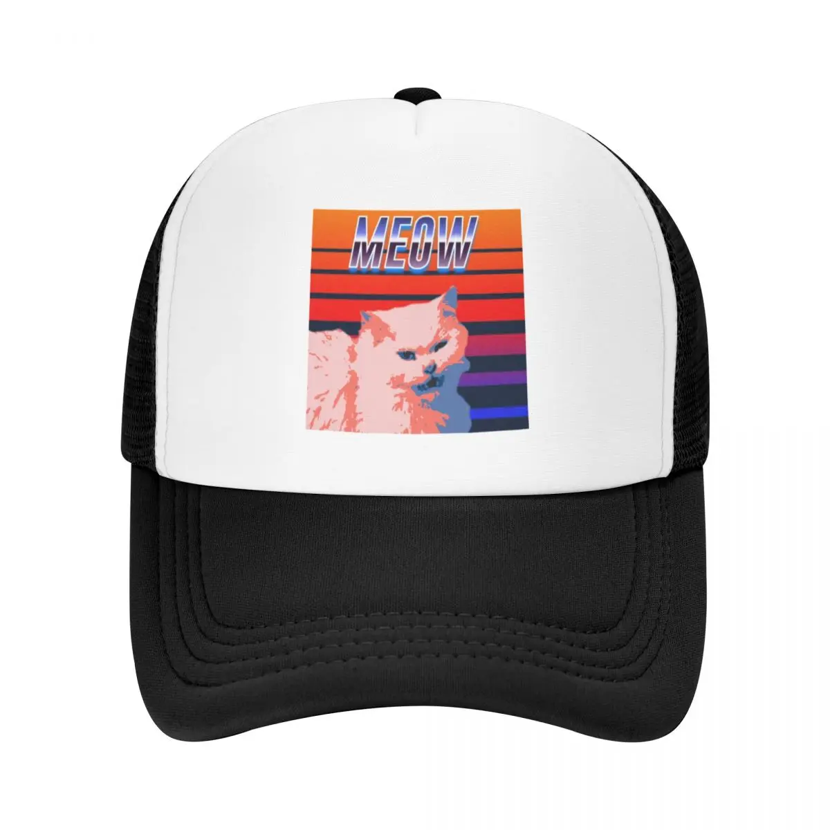

cat retrowave 80s Baseball Cap Thermal Visor Sports Cap Christmas Hat Caps For Women Men's