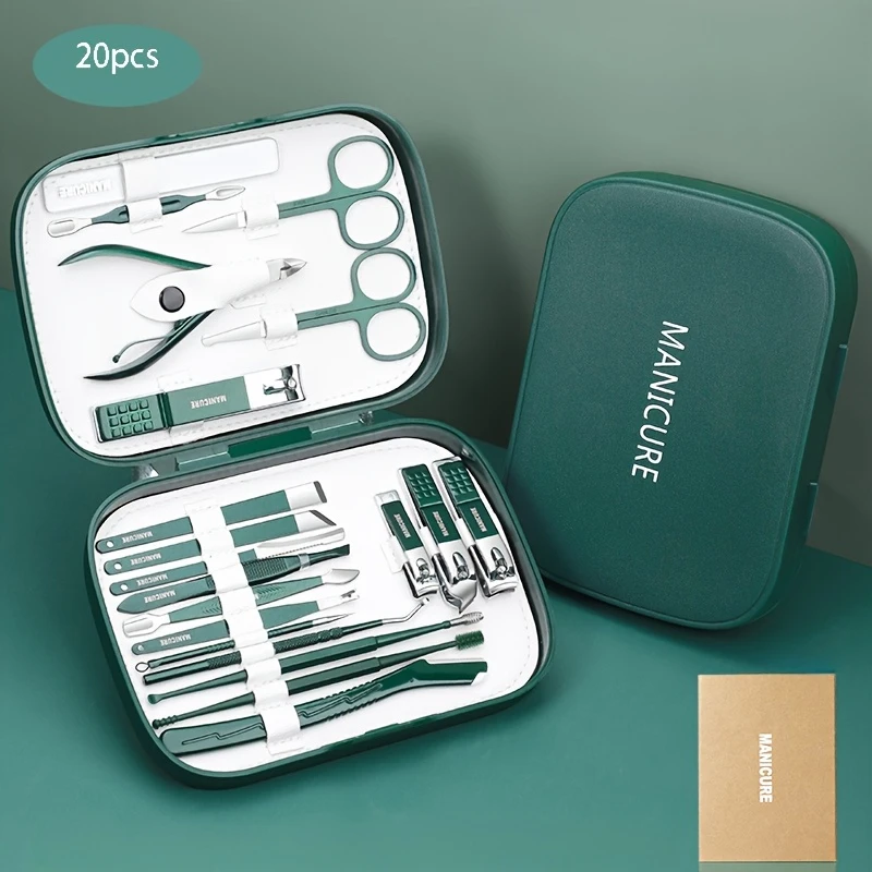 CMGF 20PCS Nail Clippers Manicure Tool Set Professional Nail Clippers Pedicure Kit With Portable Travel Nail Tool Christmas Gift