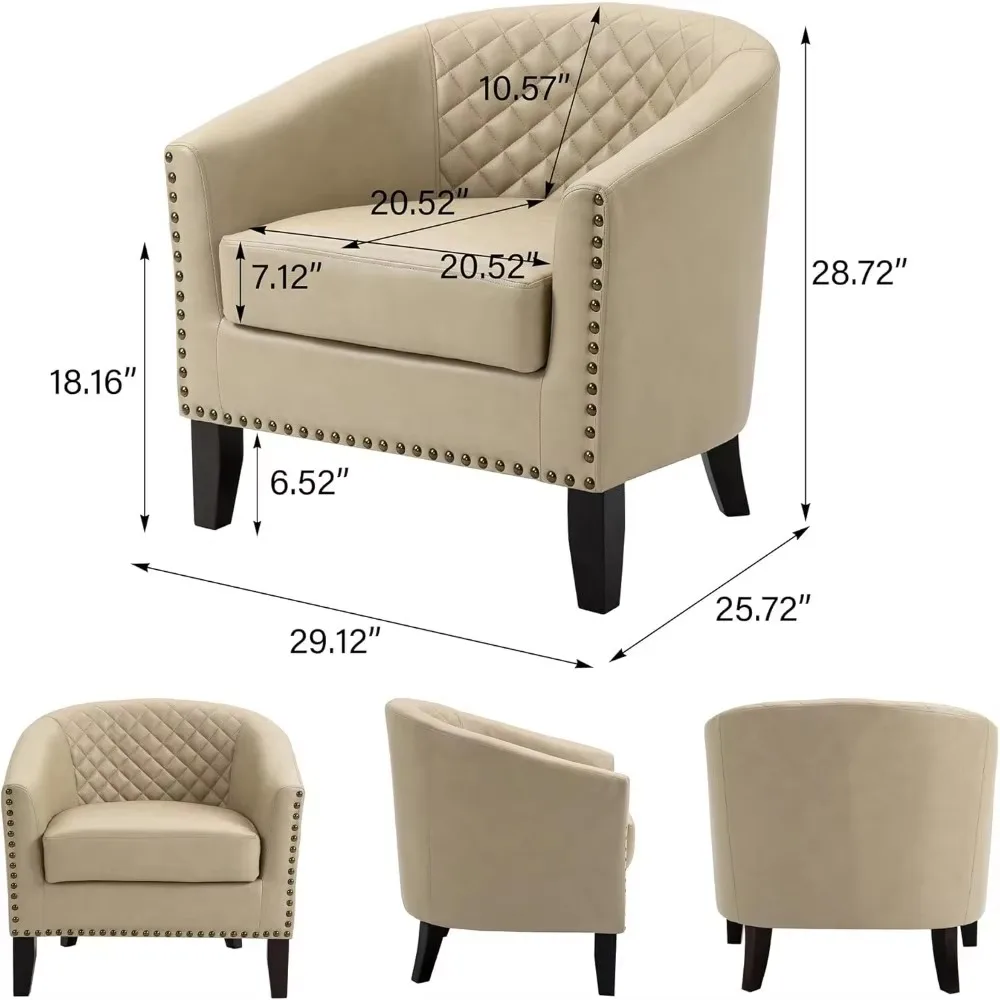 Koffiestoel, moderne clubzitfauteuil, comfortabele leesreceptiestoel geschikt voor woonkamer, slaapkamer, wachtkamer