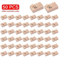 50PCS LOT Wooden USB Flash Drive 128GB Free Custom Logo Memory Stick 64GB Creative Gift Box Pendrive 32GB Real Capacity U Disk