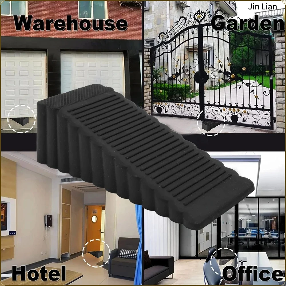 Reusable Rubber Door Plugs Safety Anti-collision Block Wedge Doorstops Door Handle For Home Office Windproof Door Rear Retainer