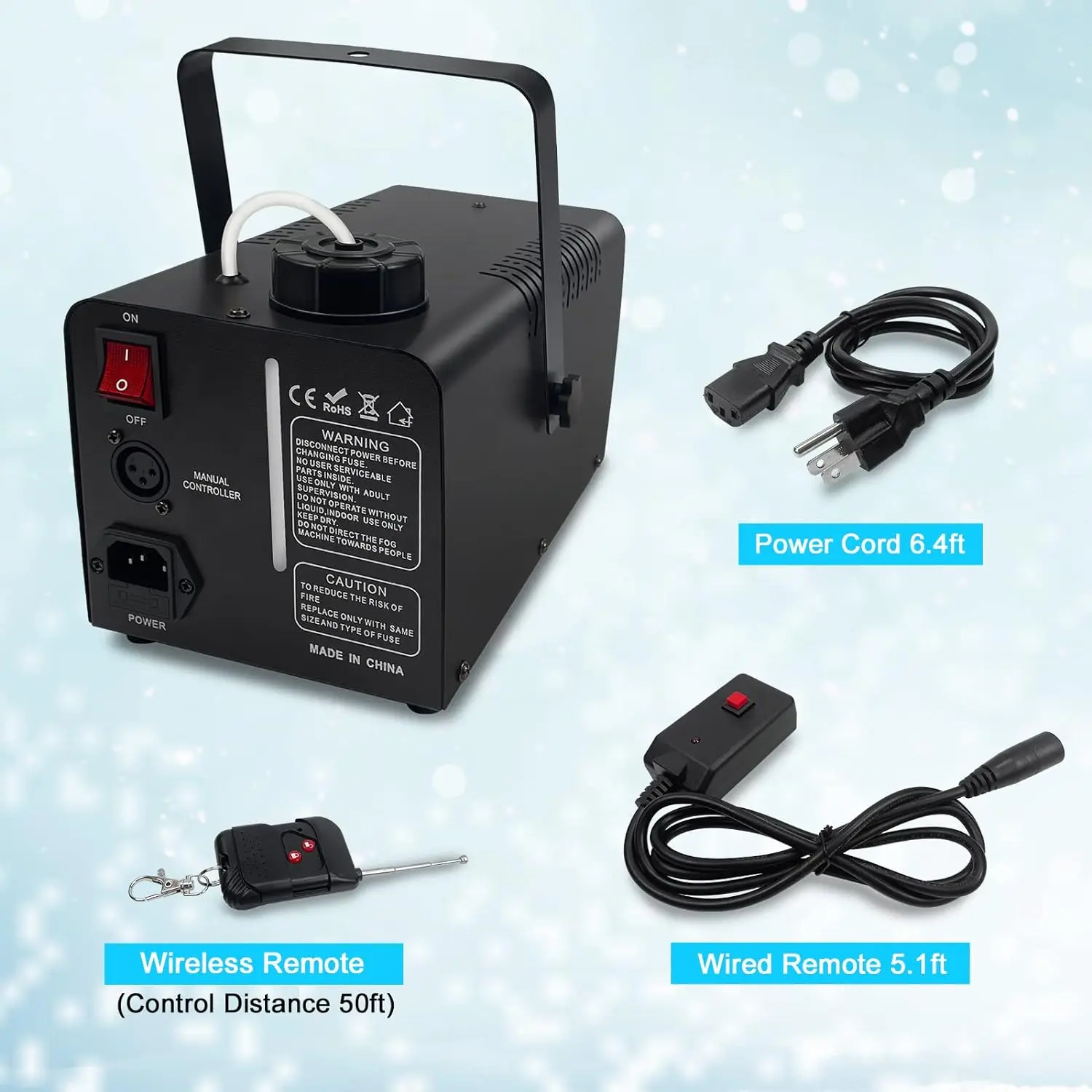 800W Mini Snow Machine Remote Control Professional Special Effect Stage Fog Equipment  for DJ Disco Party Wedding Setting