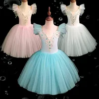 Vestido de Ballet para el Día de los niños, tutú para niños, Ropa de baile hinchada, Vestidos de princesa, ropa de actuación de verano para niñas, Vestidos para niñas