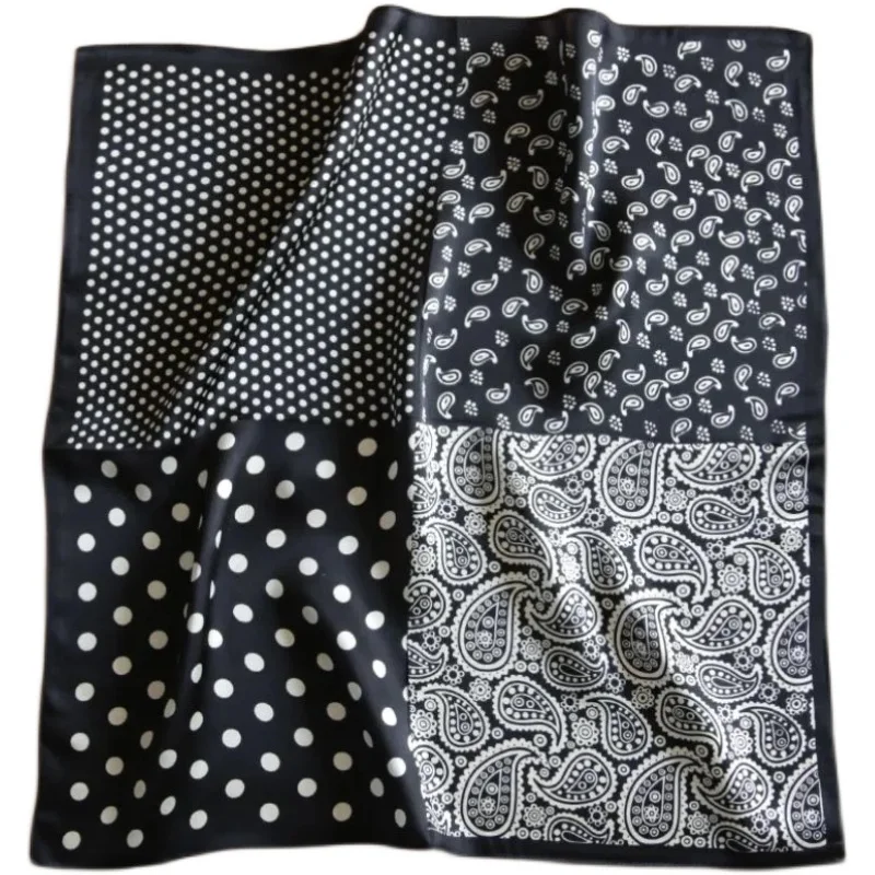 

Faionable Multi-Functional 70cm Square Silk Scarf Women's Ne Covering Polka Dot HAZEL NUT Floral Print Sunscreen Scarf