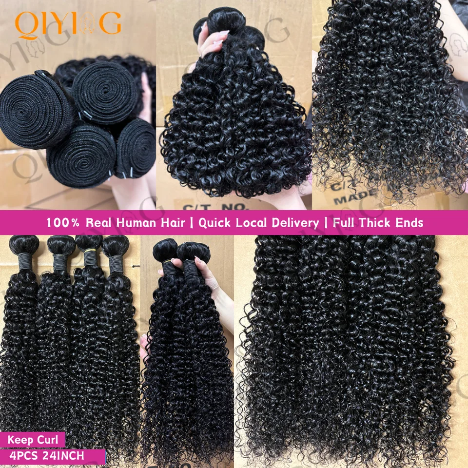 Trenzas Kinky Curly 12A 1/3/4 Piezas Jerry Curly Cabello Humano 22 Pulgadas Burmese Curly Entrega 3-5 Días, 100% Cabello Virgen, Sin Procesar, Suave y Con Brillo, Textura Natural, Teñible y Decolorable, Reutilizable Extensiones Gruesas 3