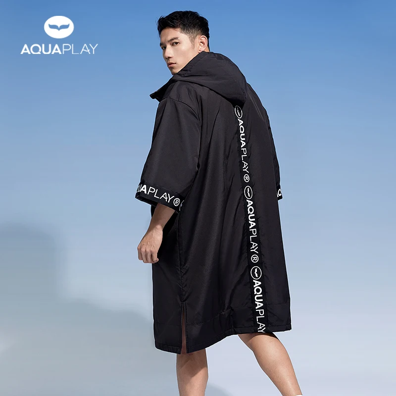 

AquaPlay Adult Warmth Plus Bathrobe Fashion Quick Dry Towel Outdoor Warmth Hooded Beach Cape Swim Diving Bathrobe Beach Shawl