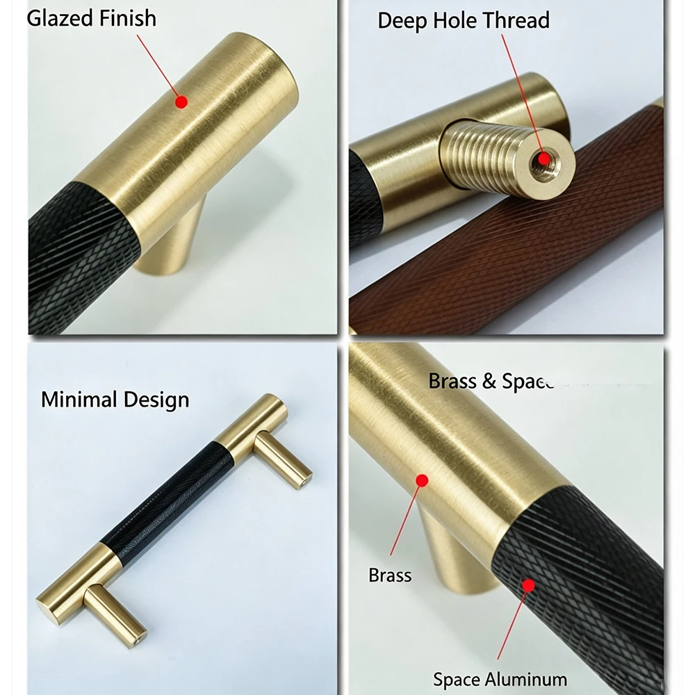 1pcs Length 16mm-448mm Modern Chinese Style Brass Handle Long Handle Furniture Hardware Minimalist Cabinet Pull Drawer Handle