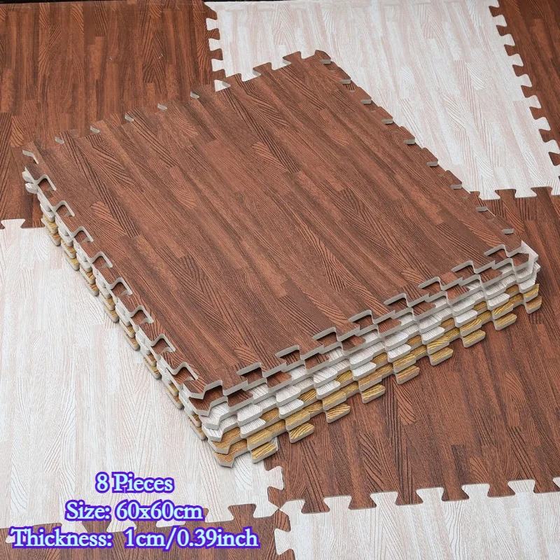 

Набор из 8 детских игровых ковриков 60x60x1 см, мягкие пазлы из ЭВА-пены, соединяющиеся коврики-татами для ползания, безопасный напольный коврик для детской комнаты и малышей
