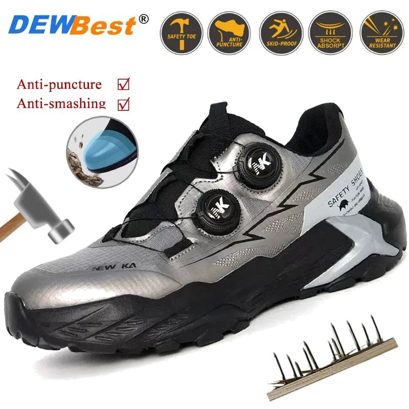 Men's Safety Steel-Toe Work Boots with Soft Soles - Impact-Resistant, Puncture-Resistant, and Wear-Resistant - Wholesale
