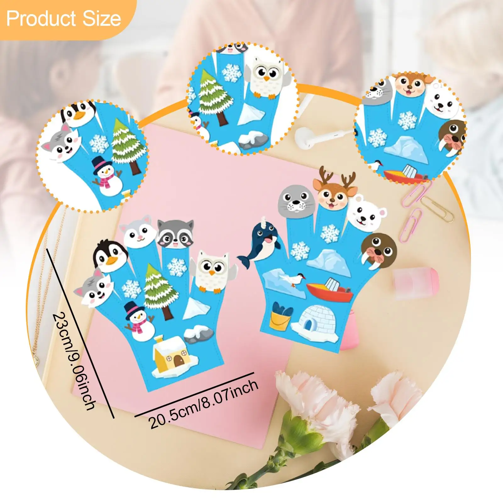 2 Stück Tiere Filz Geschichte Fingerpuppen DIY Geschichtenerzählen Handpuppe für