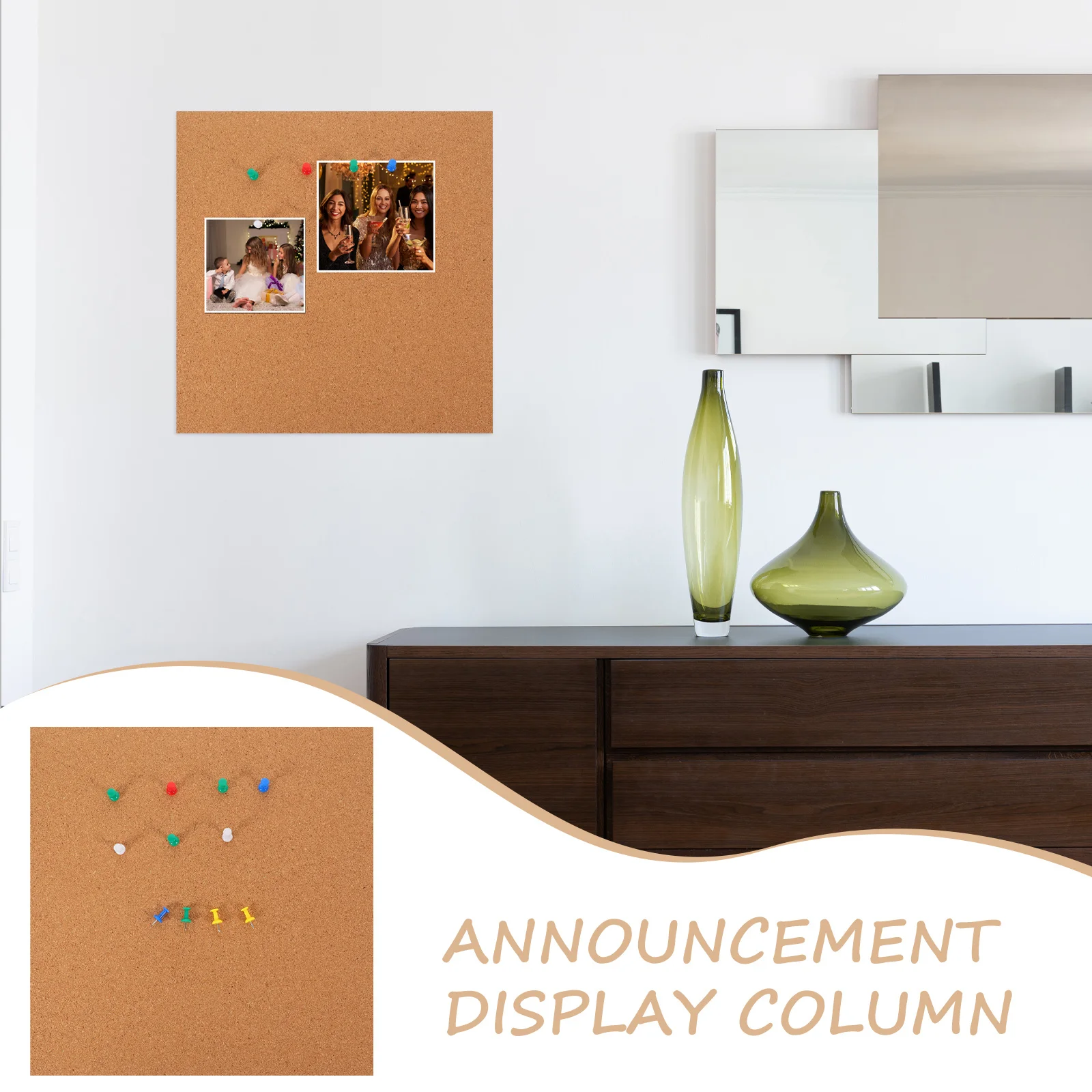 1 مجموعة ذاتية اللصق الفلين 30X40 سنتيمتر خفيفة الوزن الخشب تقليم لمكتب جدار المنزل عرض لوحة الإعلانات لوحة رسائل الزخرفية #5