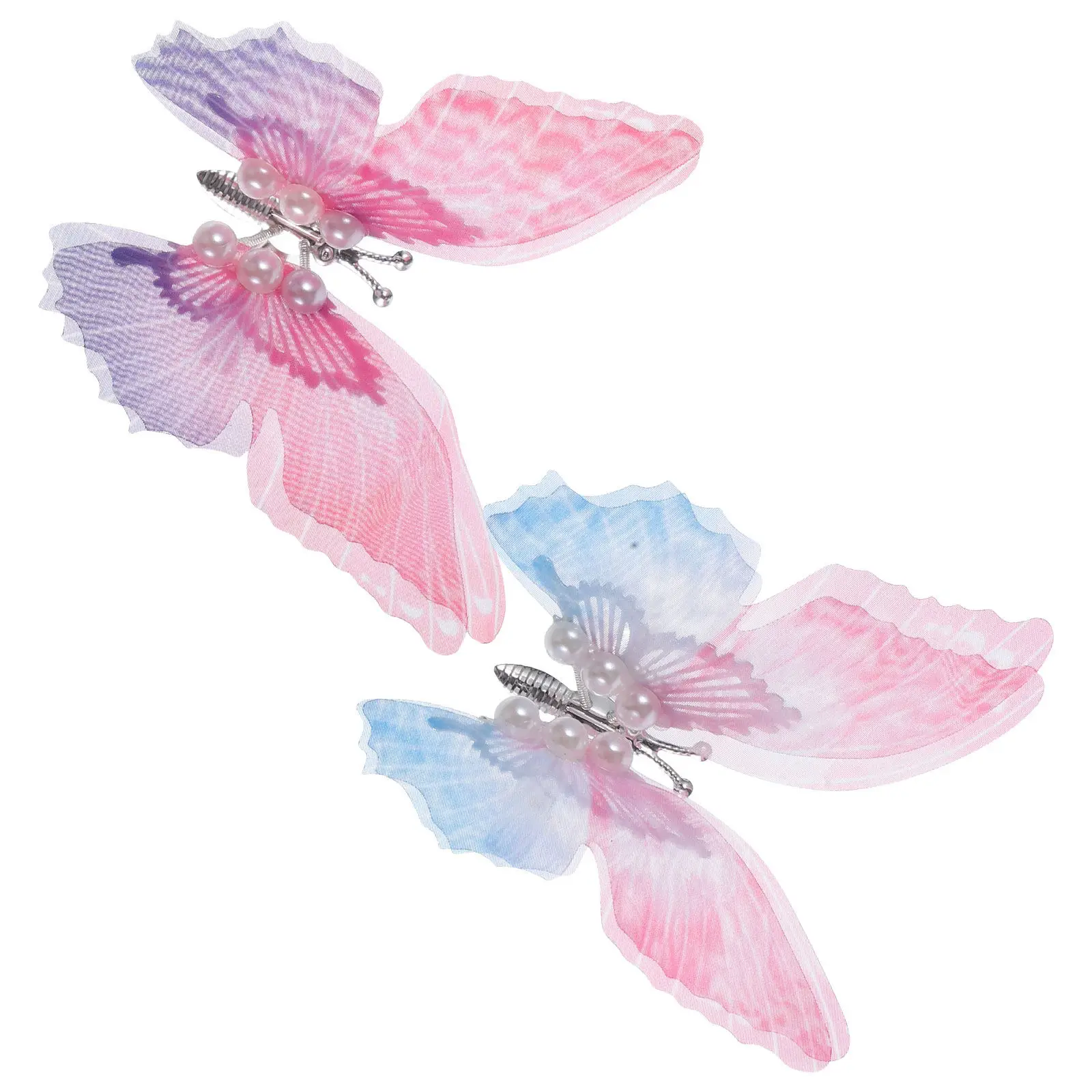 

2Pcs Butterfly Hair Clips Moving Wings Small Metal Hairpin Accessories for Girls Teens Kids Wedding Party Daily Style