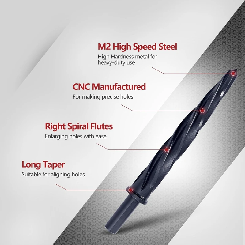 5/8 Inch Alcrn Coated Construction Reamer Drill Bit, M2 HSS Reamer, 1/2 Shank For Precise Alignment And Magnification