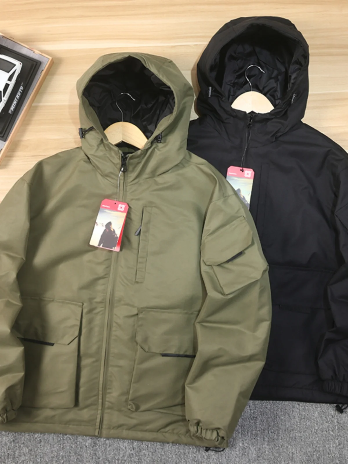 

Outdoor Windproof Waterproof Cotton Jaet Men's Hooded Casual Coat Large ket Warm Autumn Winter Clothing Workwear