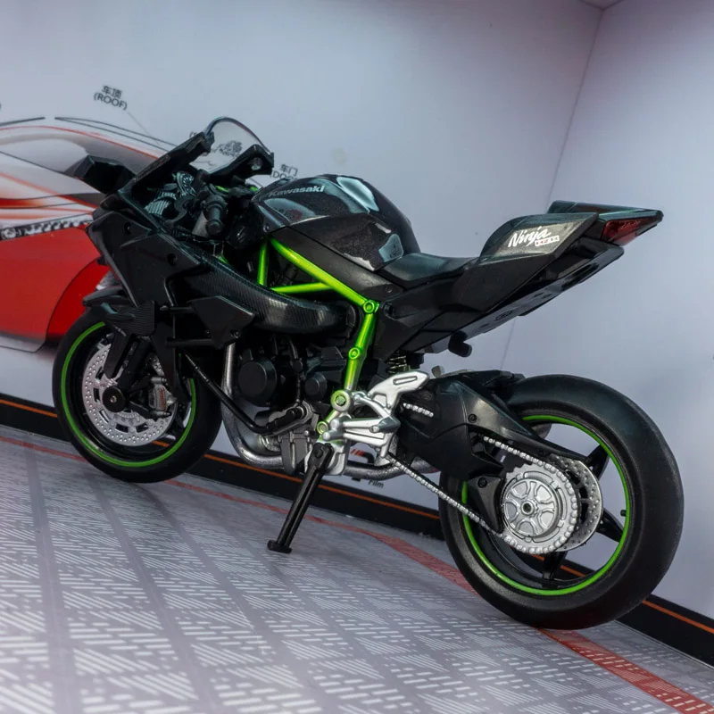 CCA 1:12 Kawasaki H2R motorfietsmodel coole motorfiets rijke details vakmanschap kan als verjaardagscadeau voor vrienden worden gegeven