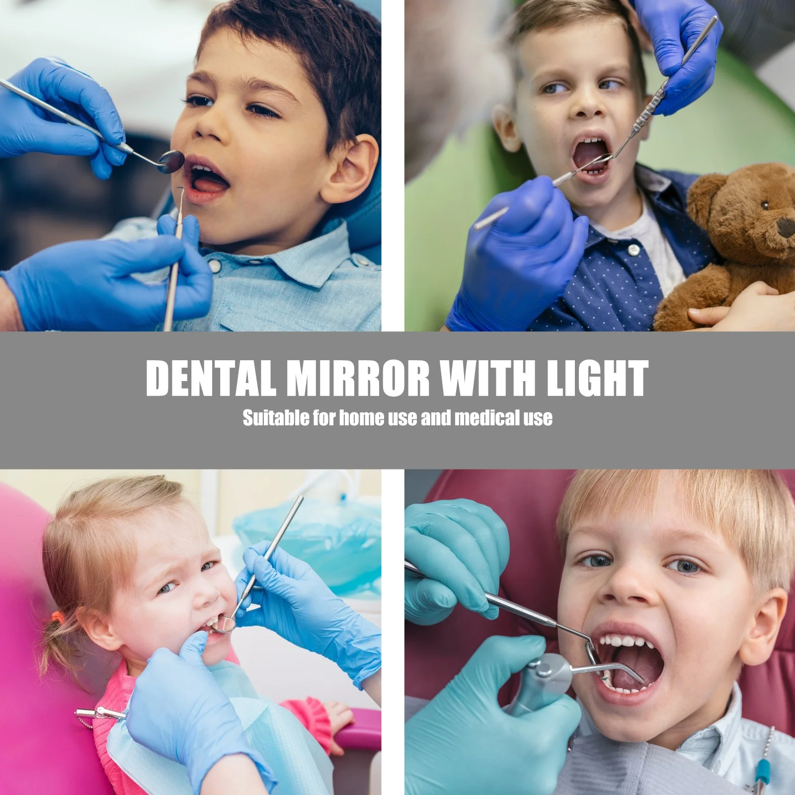 

2Pcs LED Dental Mirror Anti Fog Teeth Inspection Professional Practical ABS Plastic Bright Light Dentist Tool LED Mouth Mirror