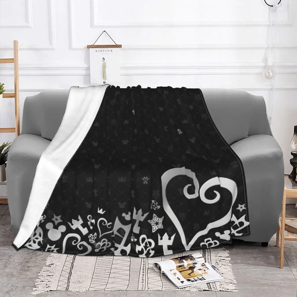 Kingdom Hearts Artwork Blankets Fleece kh game gaming anime fantasy Super Soft Throw Blankets for Bedroom Sofa Bedspread