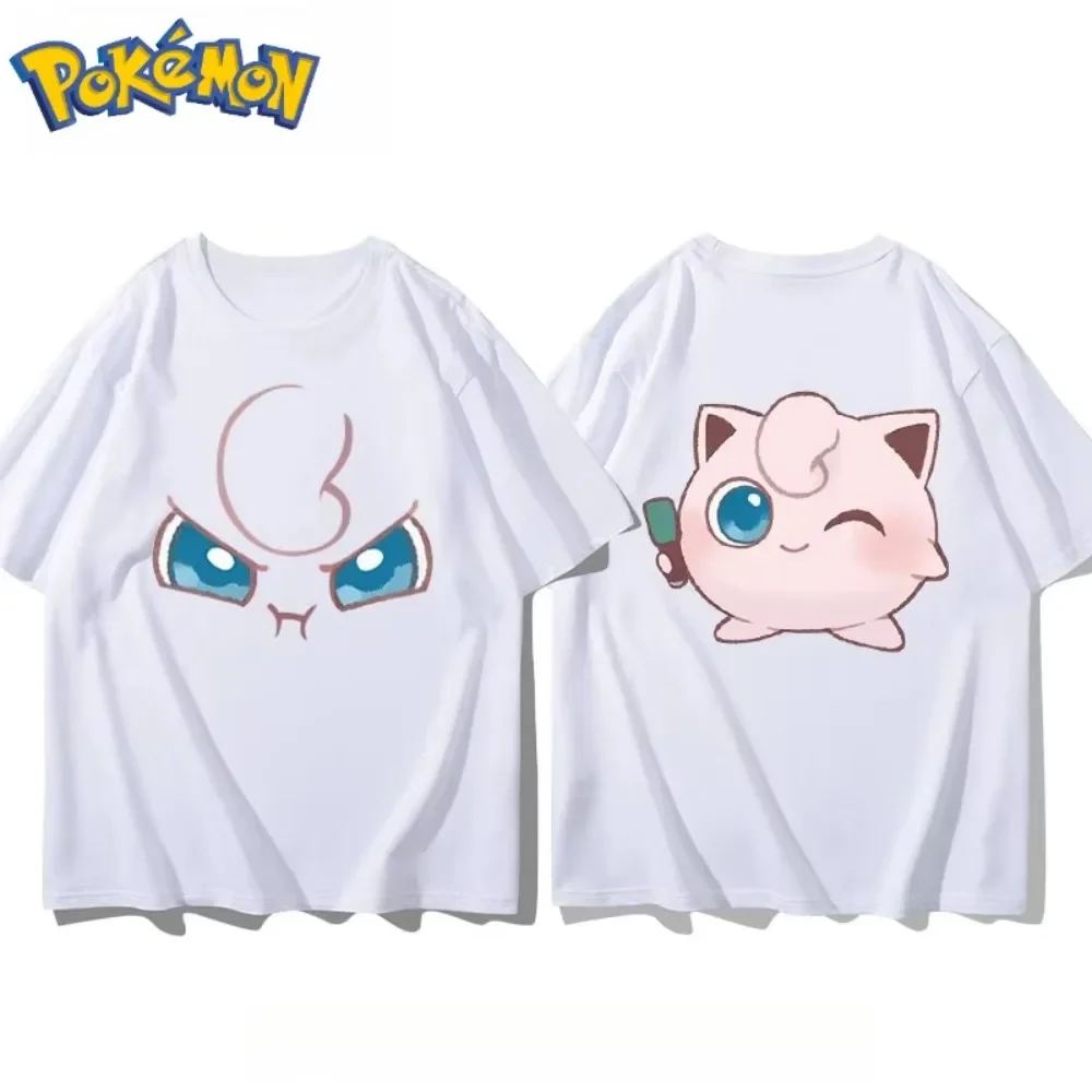 Men's New Summer Jigglypuff Front and Rear Printed T-shirt Kids and Women's Harajuku Loose Casual Versatile Short-sleeved Top