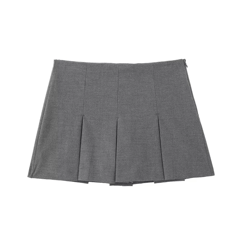 Pantalones cortos de cintura alta para mujer, Falda plisada, Bermudas a rayas, minipantalones cortos informales