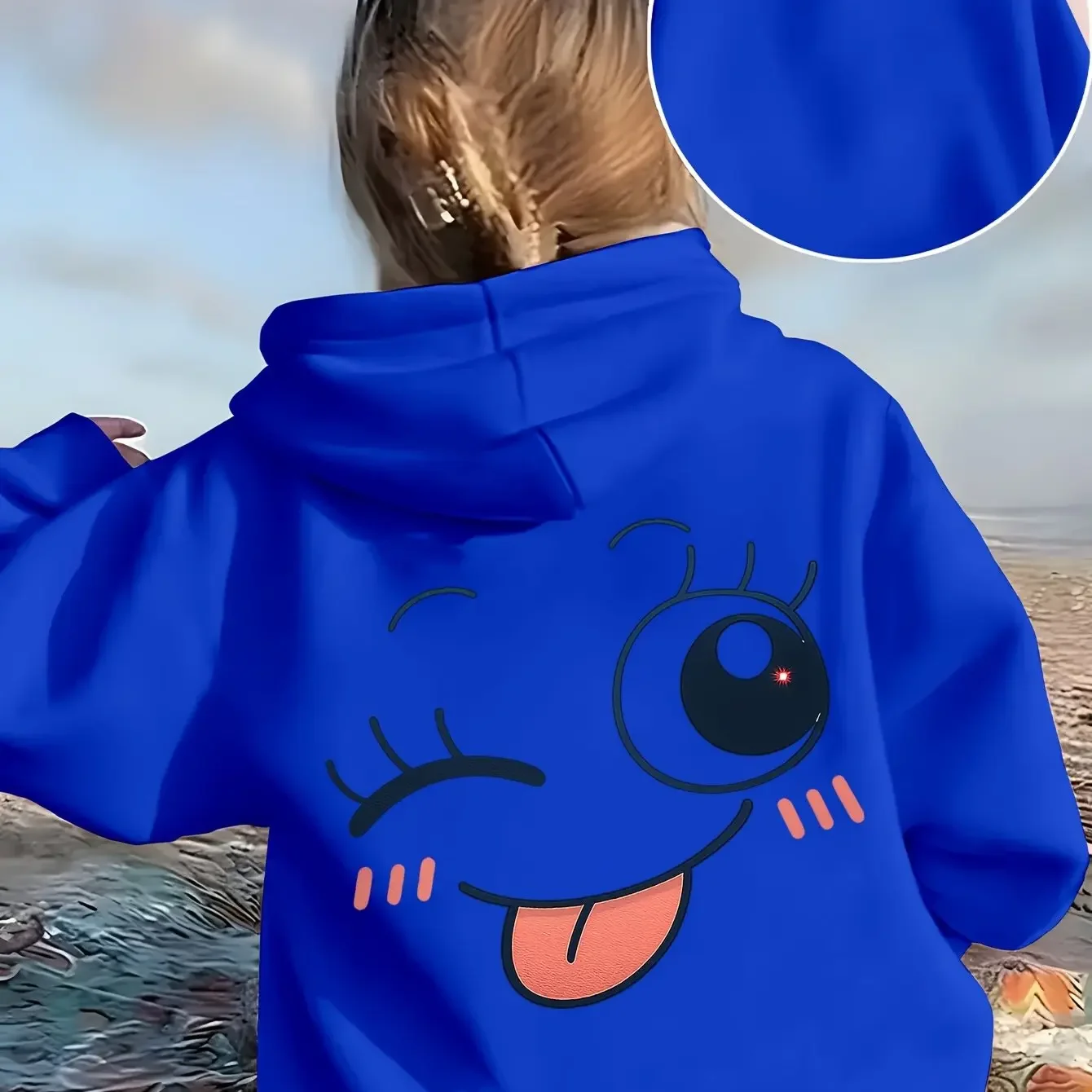 Kids Cute Smiley Face Hoodie Cartoon Graphic Print Pullover Sweatshirt Girls Boys Kawaii Casual Streetwear Hooded Top Autumn
