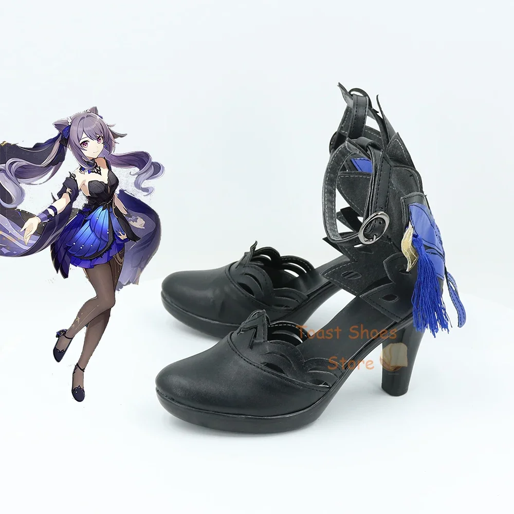 Genshinimpact Keqing Shoes, Comic Game, Costume Prop, Anime Cosplay, Halloween Party