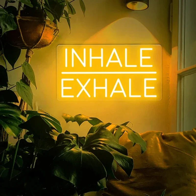 Inhale Exhale LED Neon Sign Wall Art Inhale Exhale Neon Light Custom for Yoga Room Decoration Operating Room Decor