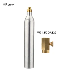 0.6L Soda Bottle Cylinder Co2 Tank With Tr21*4 Valve,Aluminum Co2 Cylinder With Refill  Soda Adapter W21.8-14 or CGA 320