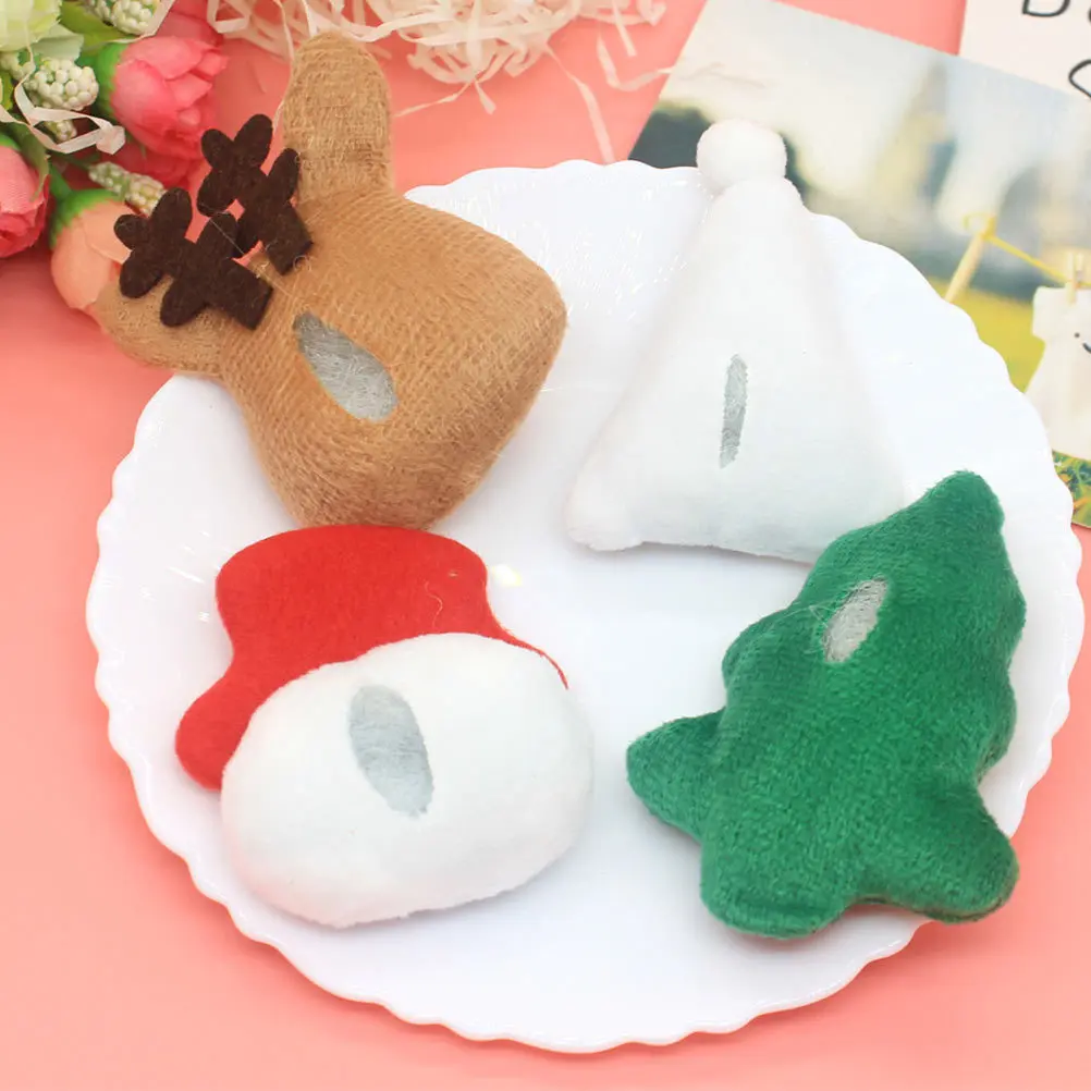 

8Pcs Christmas DIY Accessories Kit Festive Fabric Shapes for Hair Pins Headdress Craft Decoration Holiday Party Gift Xmas Decor