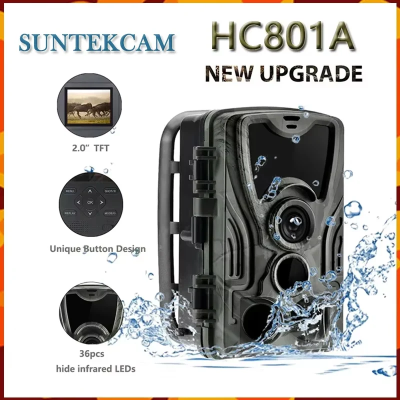 

SunTekCam HC801A 24MP Hunting Trail Camera With Night Vision Motion Activated Outdoor Trigger IP65 Wildlife Trap Scouting Camera