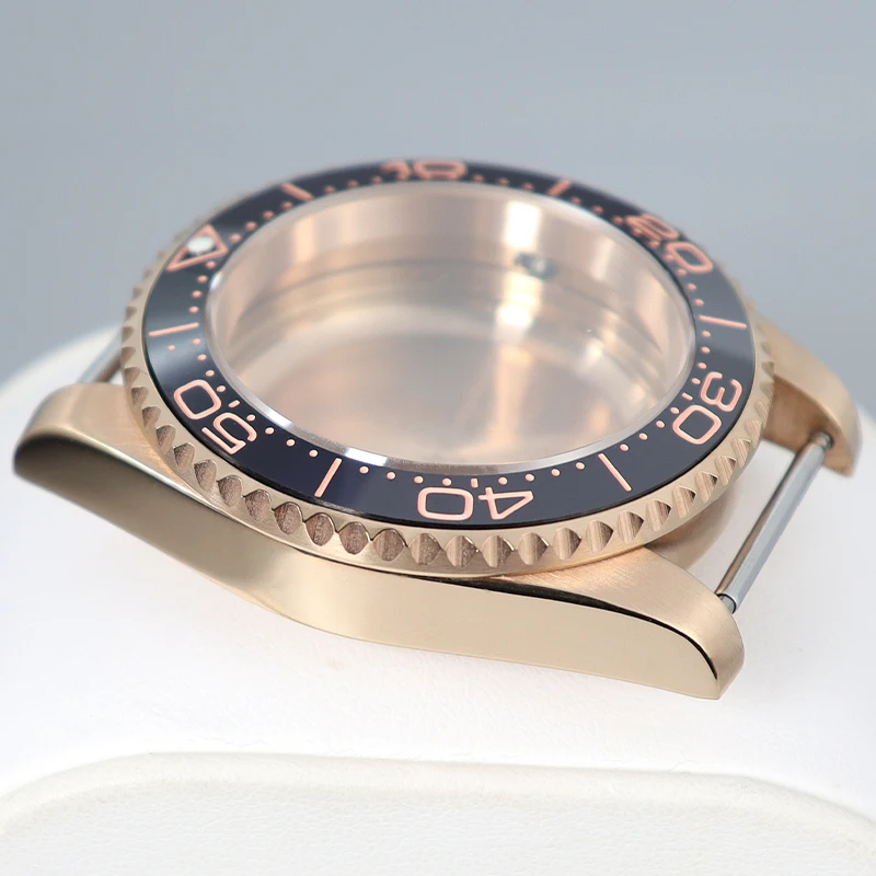 40 มม.กันน้ํา NH35 นาฬิกา Rose Case Sapphire สําหรับ Seiko NH35NH36 8215 2824 การเคลื่อนไหวโปร่งใสกรณีกลับอะไหล่ซ่อม