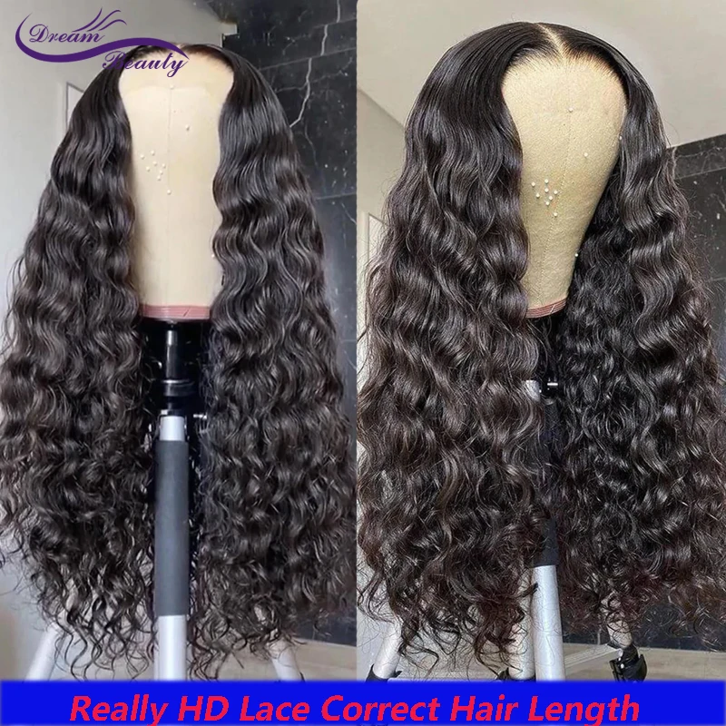 

HD Transparent Curly Human Hair 13x4 Lace Front Wig Deep Wave Brazilian Hair PrePlucked Lace Frontal Wigs For Women Human Hair