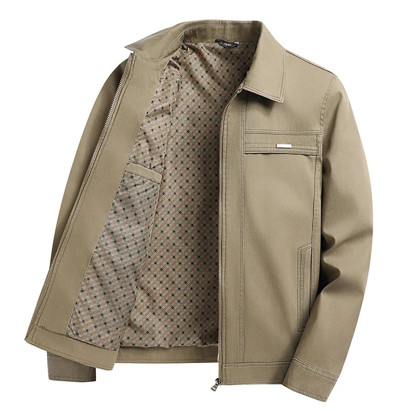 

2025 Autumn New Style Casual New Men's Overcoat for Middle-aged and Elderly Father's Coat Jacket Shirt for Middle-Aged Men
